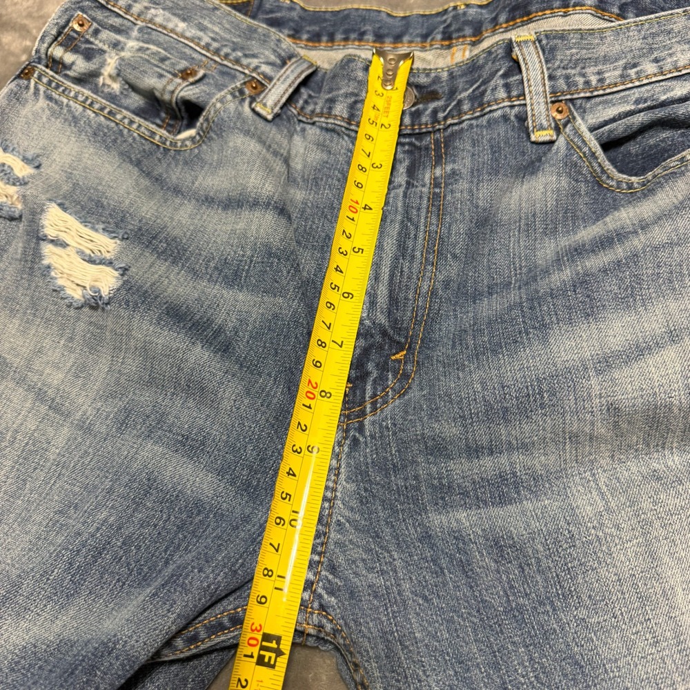 Levis 501 Original Fit Distressed Jeans Mens 36x32 Medium Wash Straight Leg - Picture 10 of 10